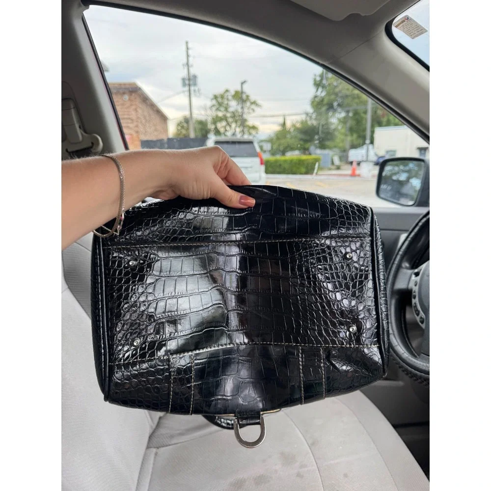 Guess Y2K Rhinestone Bag Black Croc McBling 2000s Bratz It Girl Vintage Purse